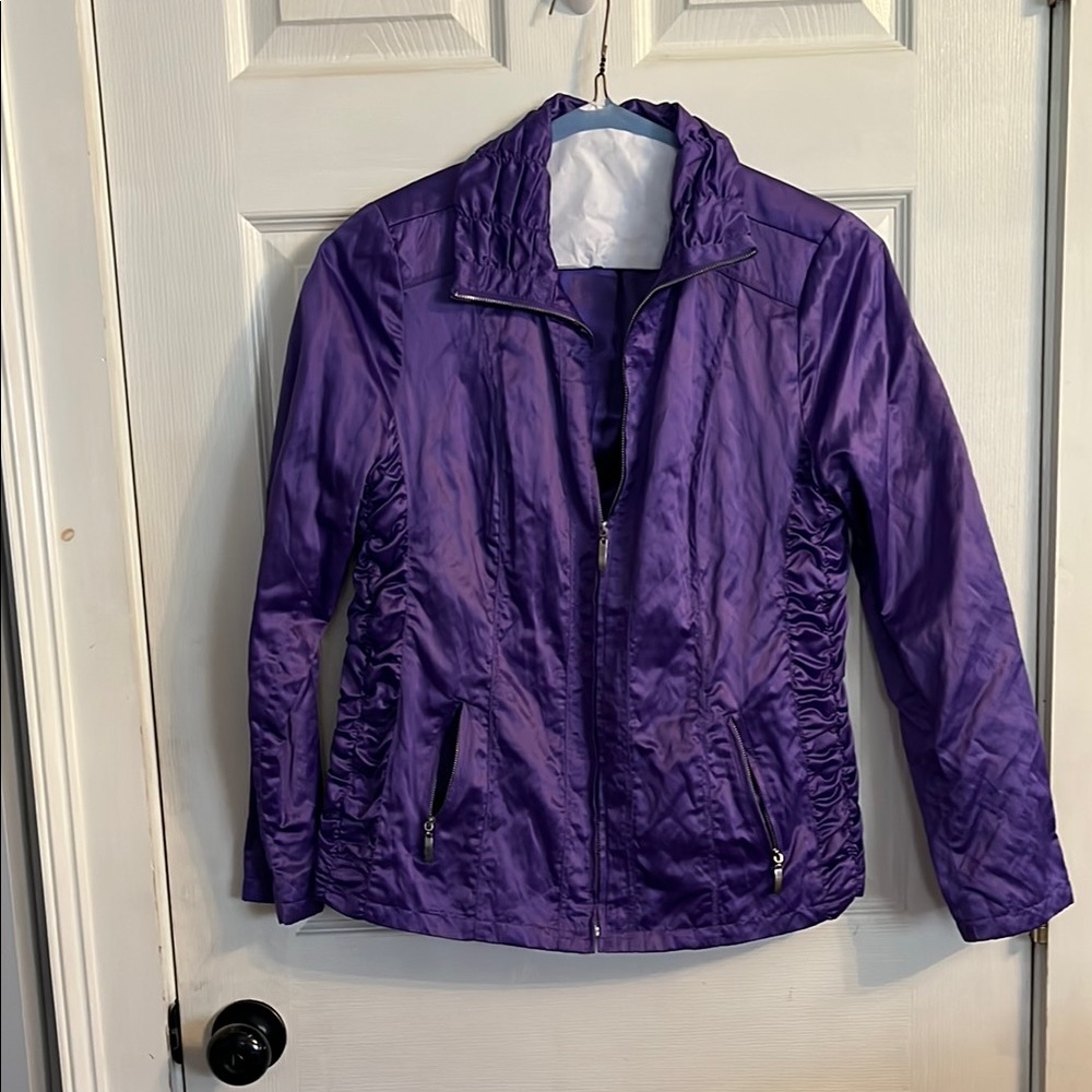 Laura Ashley Purple Puffer Coat with Water-Resistant Finish